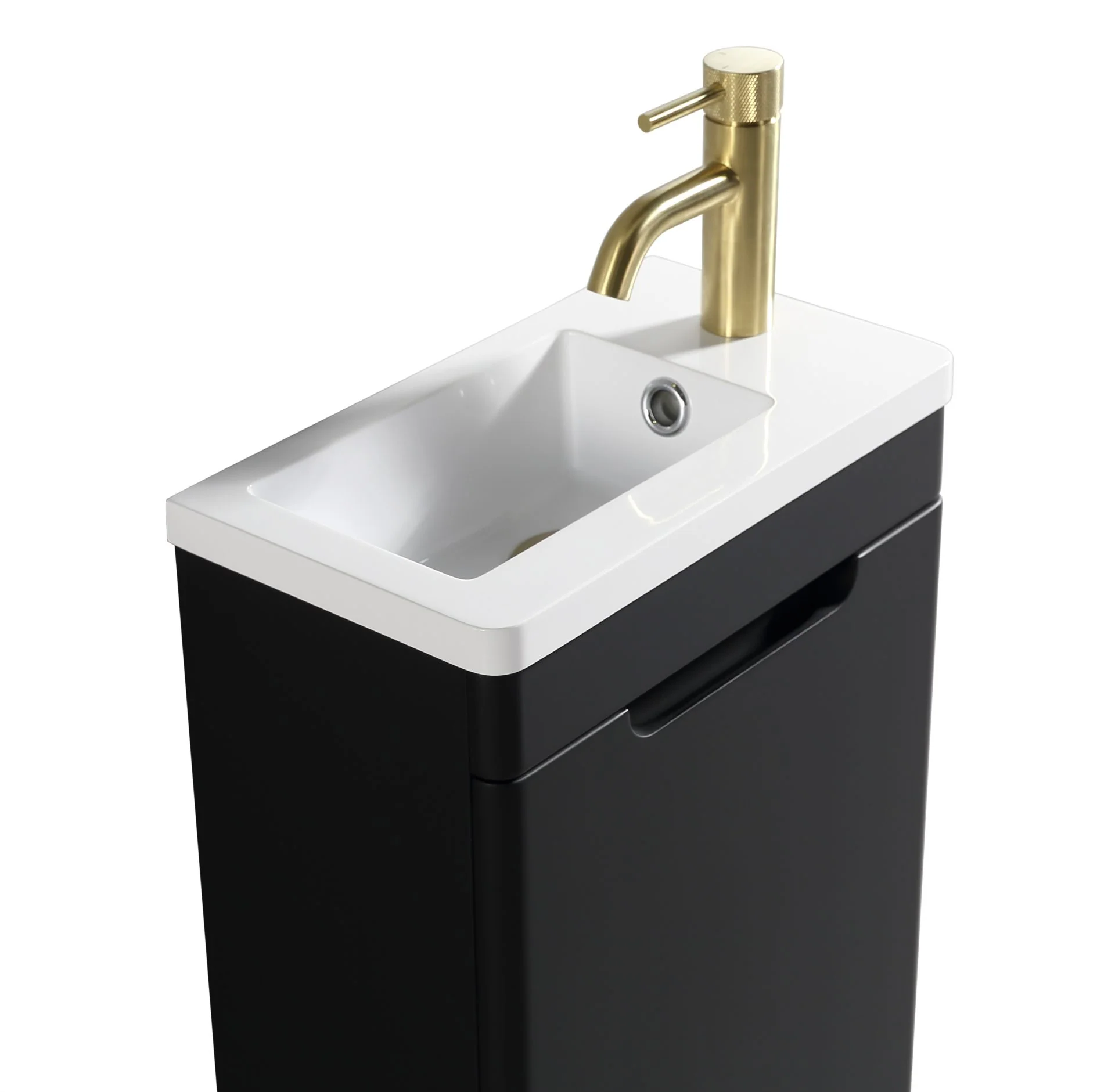 Accera Mini Floor Standing Vanity Unit - Silk Black - Image 2