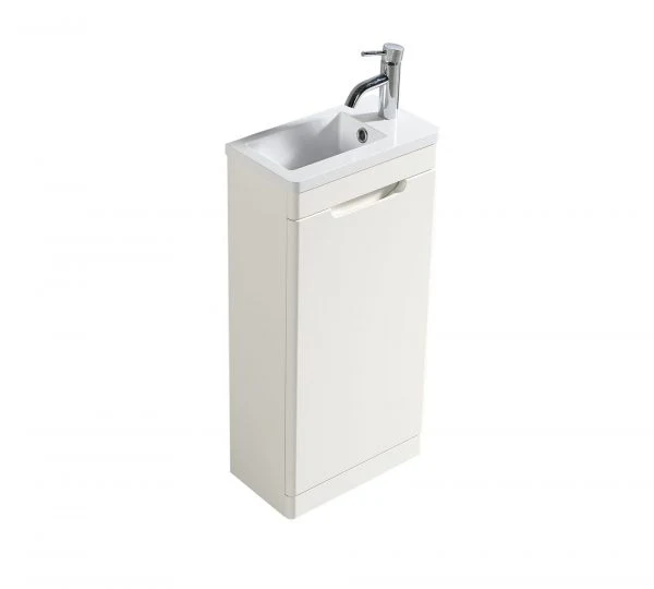Accera Mini Floor Standing Vanity Unit - Silk White
