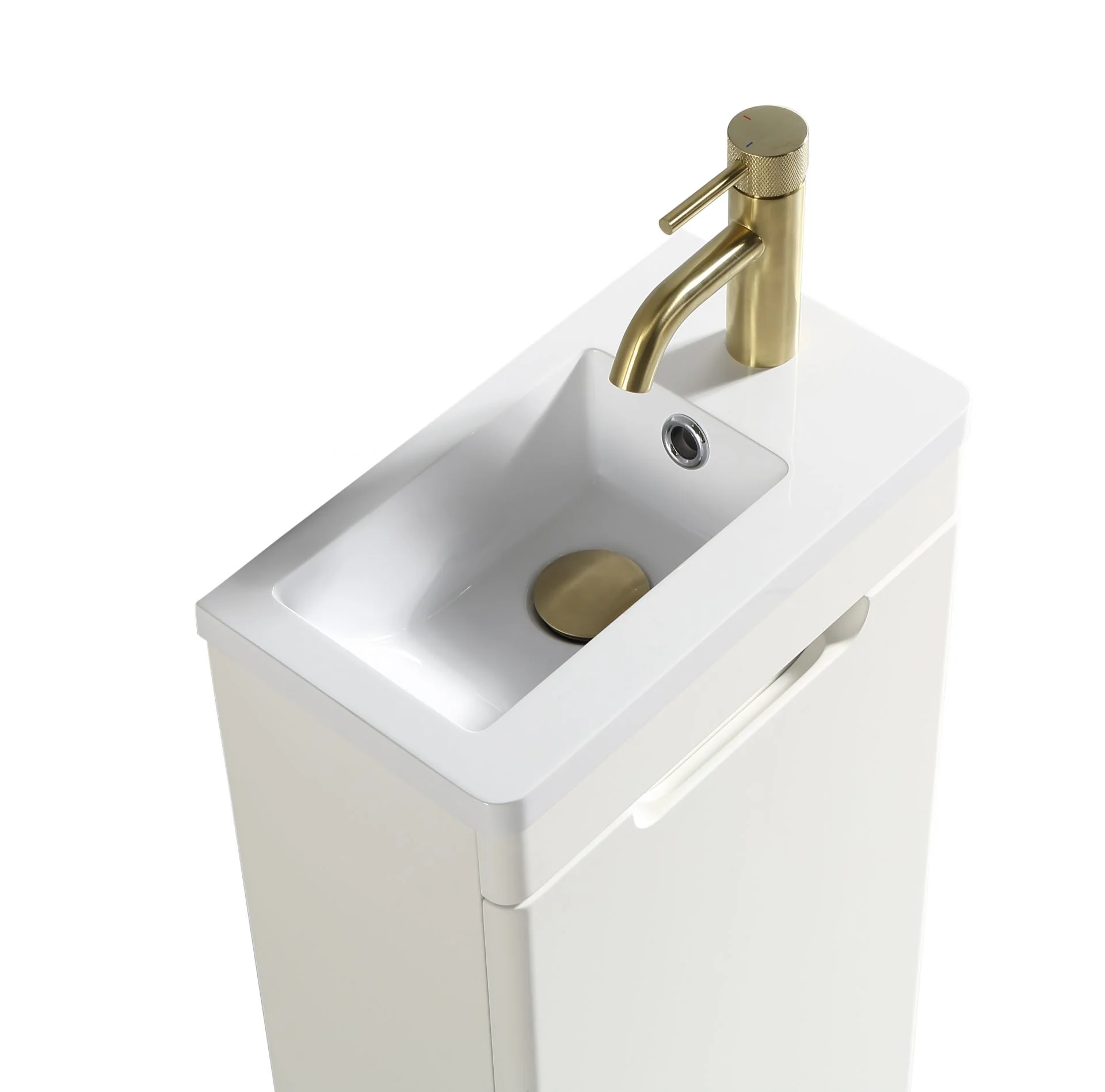 Accera Mini Floor Standing Vanity Unit - Silk White - Image 2
