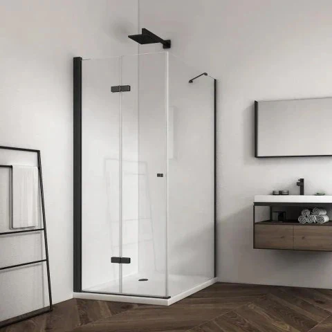 Black Aero Bi Fold Shower Enclosure - Image 2