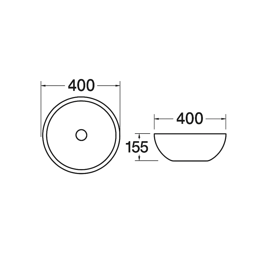 Alpine Countertop Basin - White - Image 3