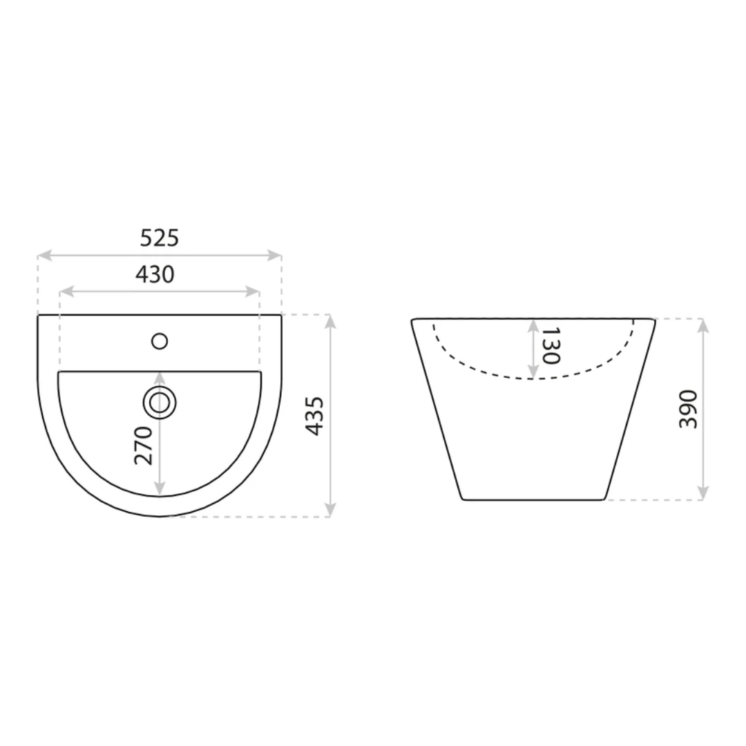 Alsola Wall-Hung Washbasin - Image 4