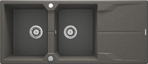 Andante Granite sink 2-bowl with drainer - Image 11