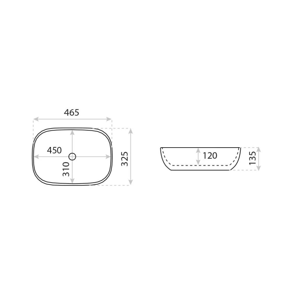Apate Marble Effect Ceramic Countertop Basin - Image 2