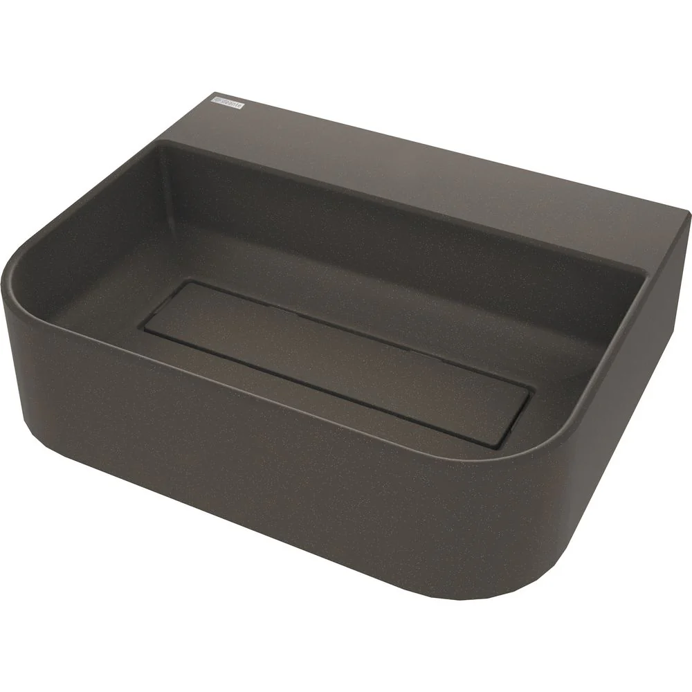 Arnika Granite washbasin, countertop, with tap shelf - with cover plate - 505x405mm - Image 6