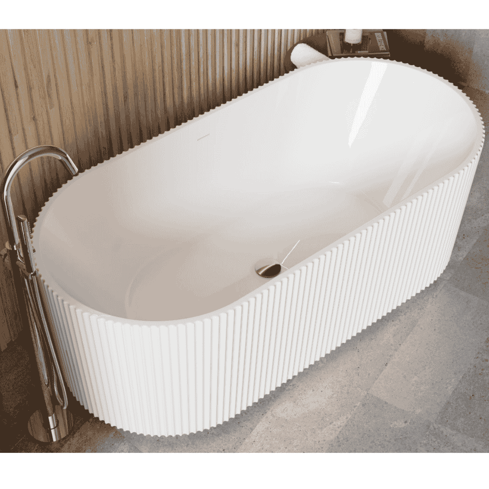 Besco Giuliana Freestanding Acrylic Bathtub with White Syphon - Image 2