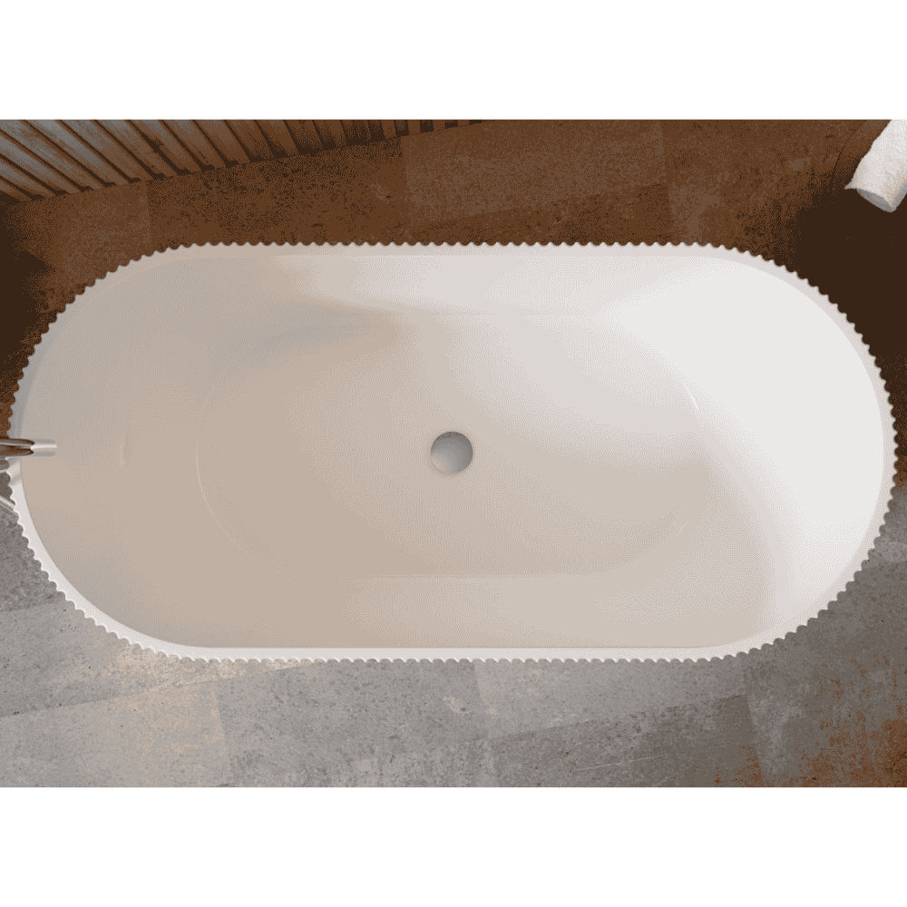Besco Giuliana Freestanding Acrylic Bathtub with White Syphon - Image 3