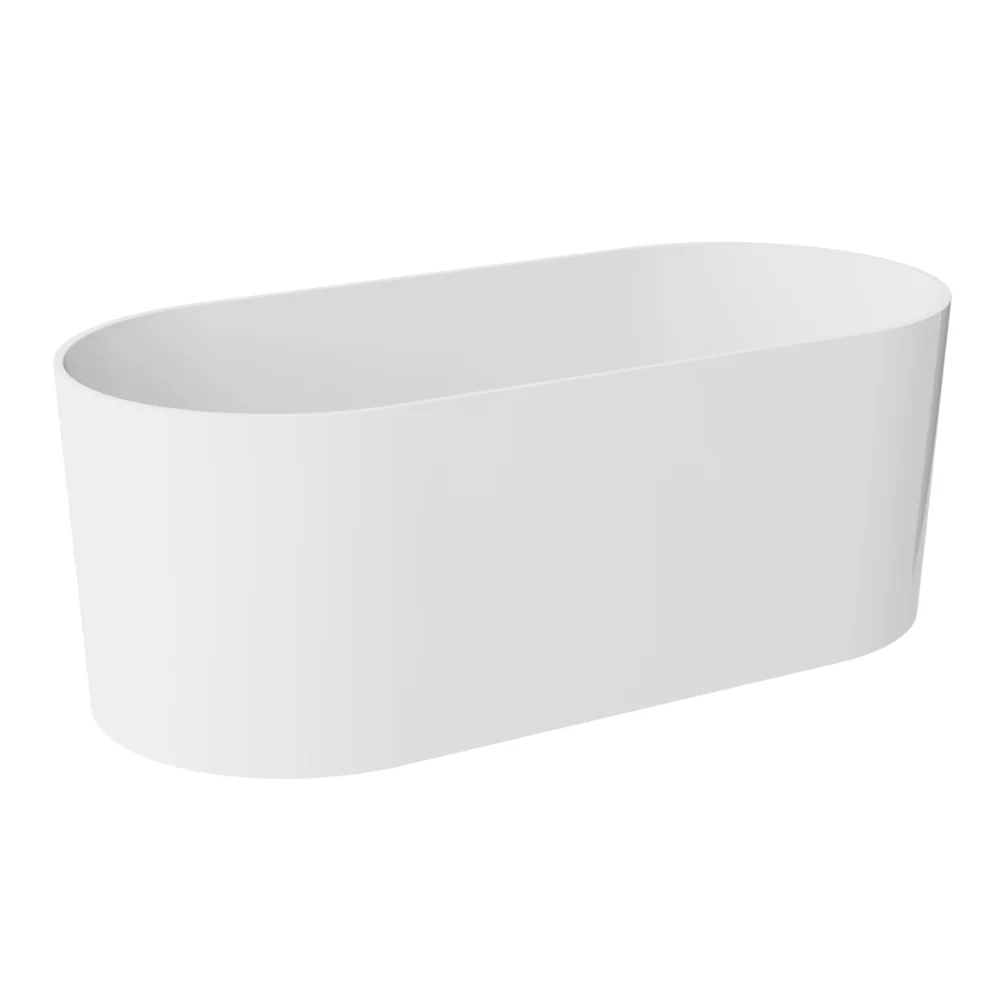 Besco Lova Freestanding Mineral DuraBe Bathtub with White Syphon (Gloss/Matt) - Image 4