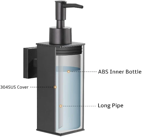 Black Hanging Liquid Soap Dispenser - Image 4