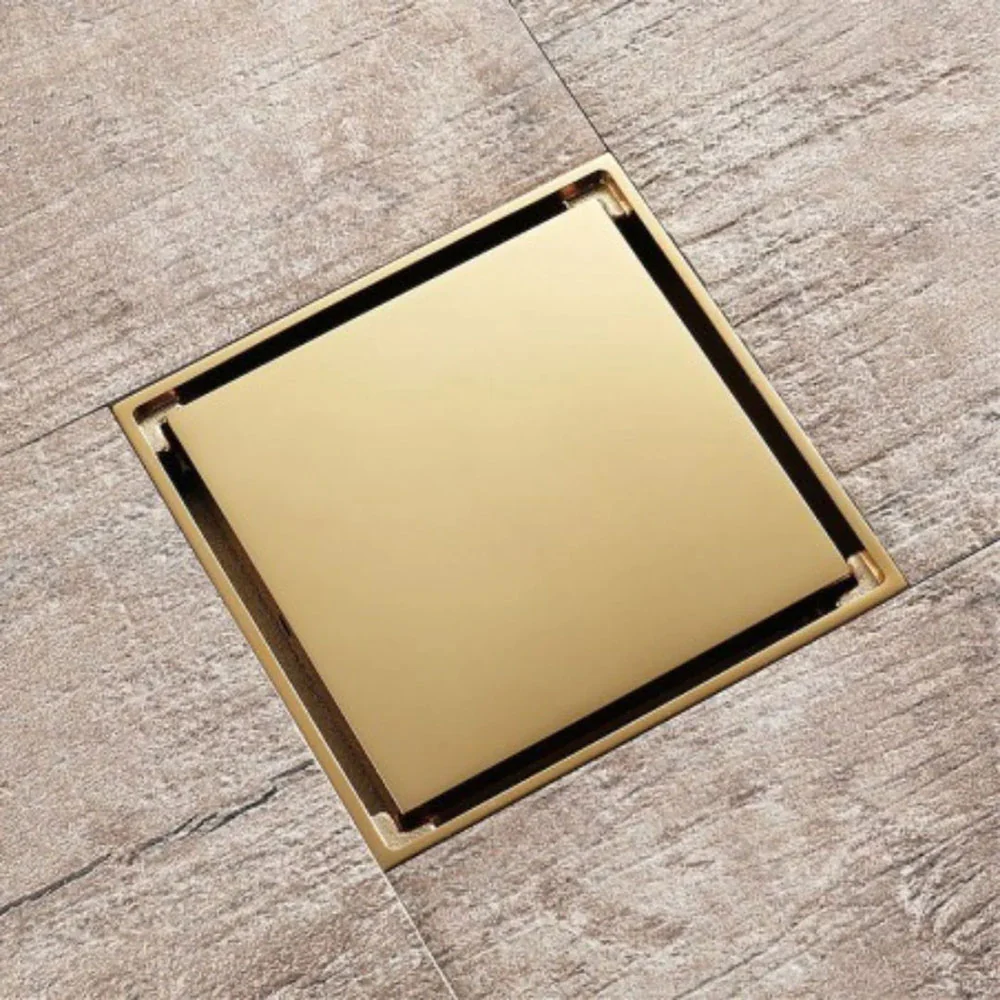 Brushed Gold Square Shower Drain