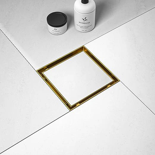 Brushed Gold Square Shower Drain - Image 2