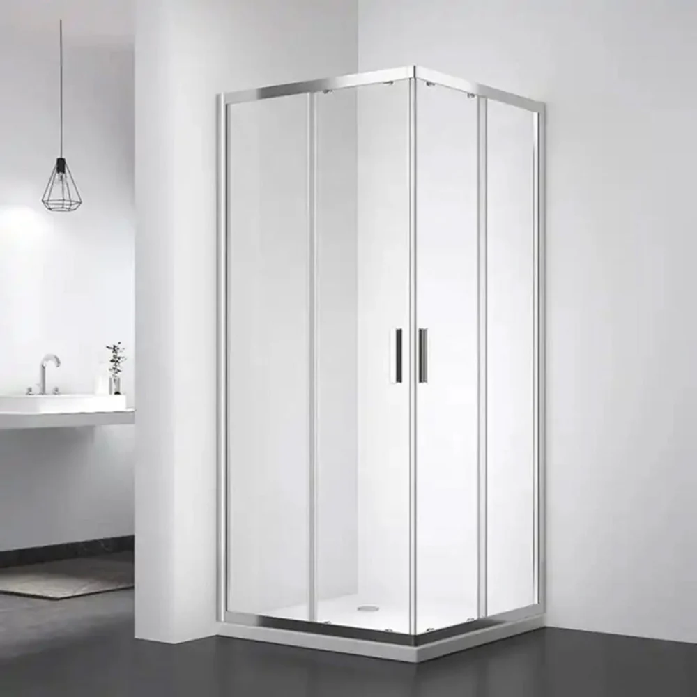 Gulietta Chrome Square Corner Entry Shower Enclosure - Image 2