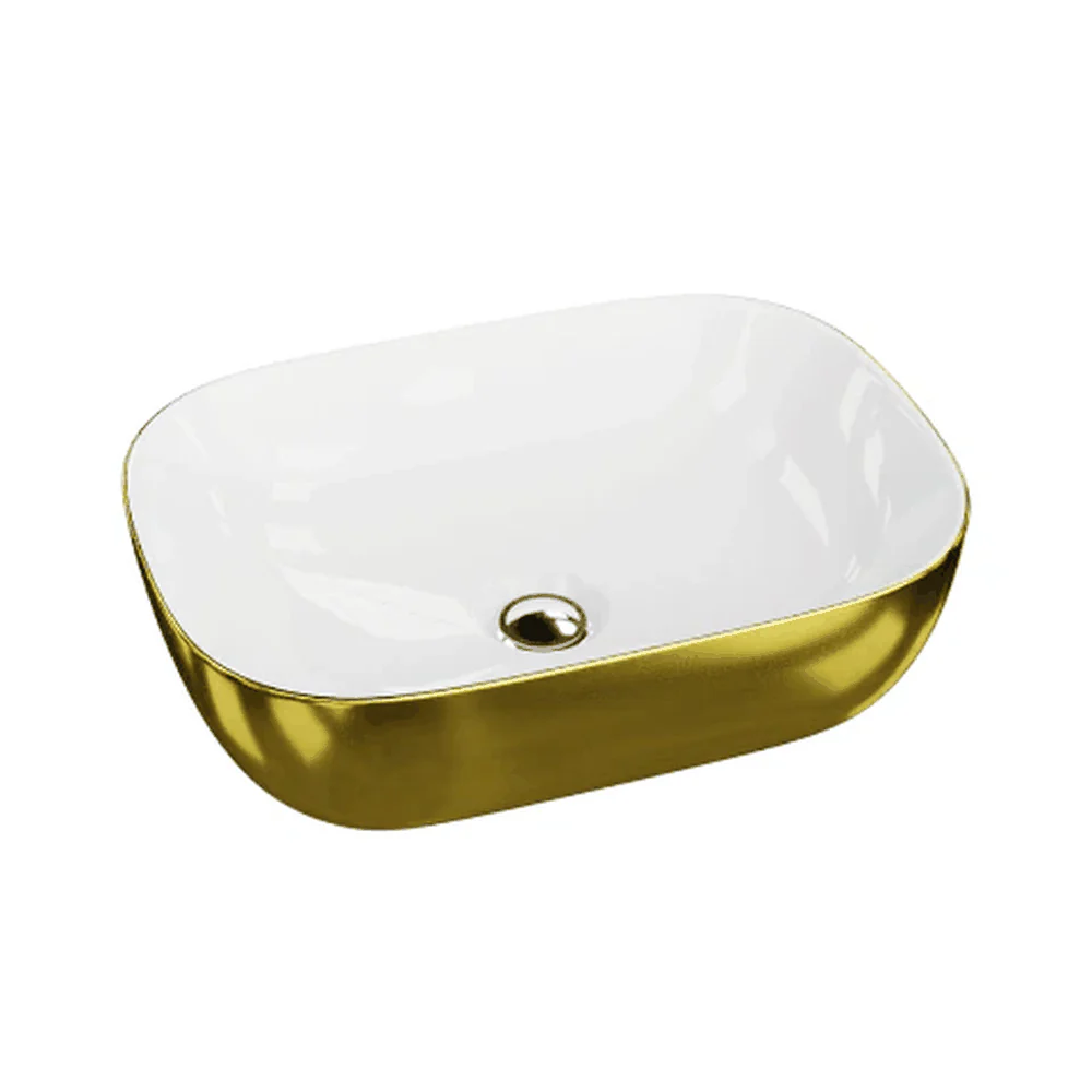 Costa Countertop Washbasin - Gold/White - Image 2