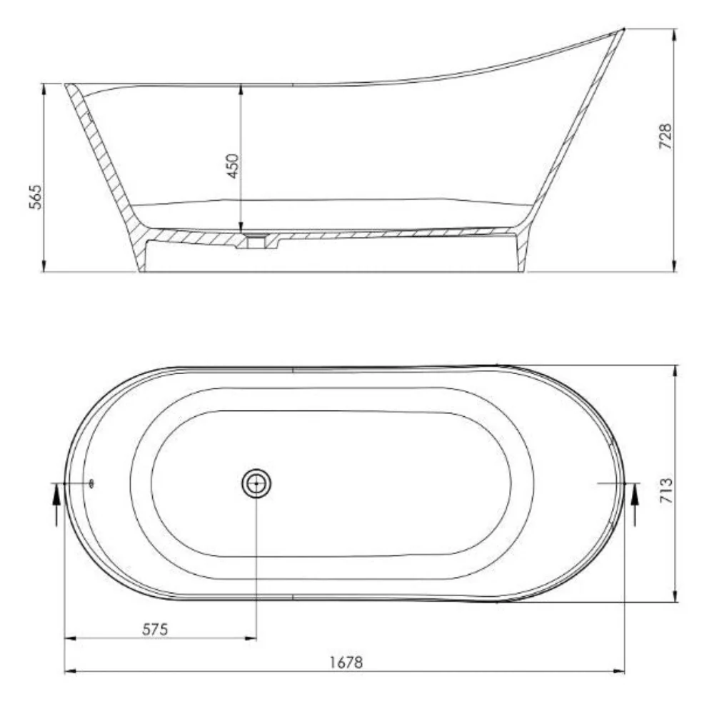 Cozy Syntheric Marble Freestanding Bath - Image 2