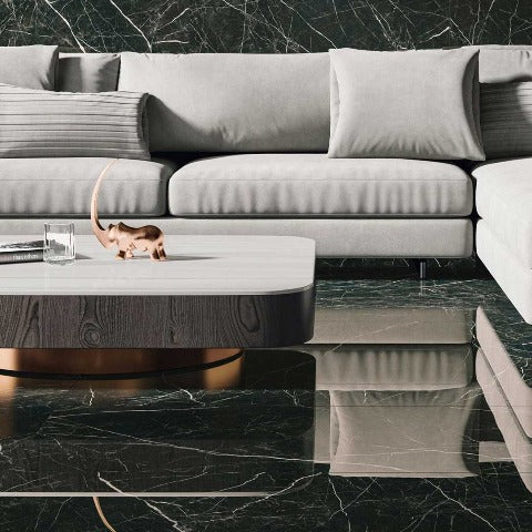Desire - Black Gloss Polished 120x60 Glazed Porcelain Tile - Image 4