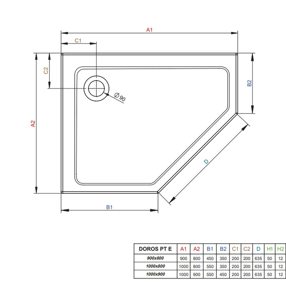 Doros PT E Compact Shower Tray - Image 6