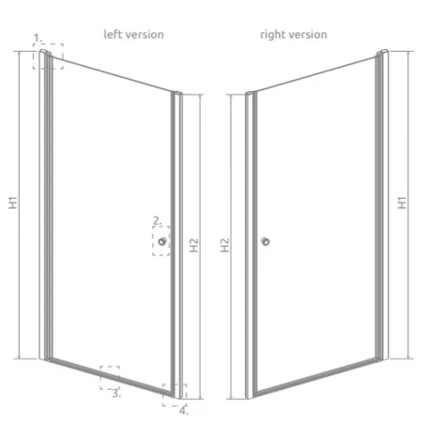 Eos DWJ I Hinged Chrome Shower Door - Image 6