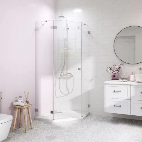 Essenza Pro Chrome PTJ Pentagon Shower Enclosure