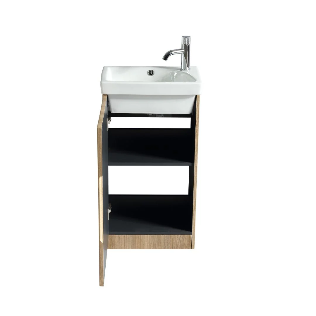 Flauto Mini Floor Standing Vanity Unit - Country Oak - Image 2