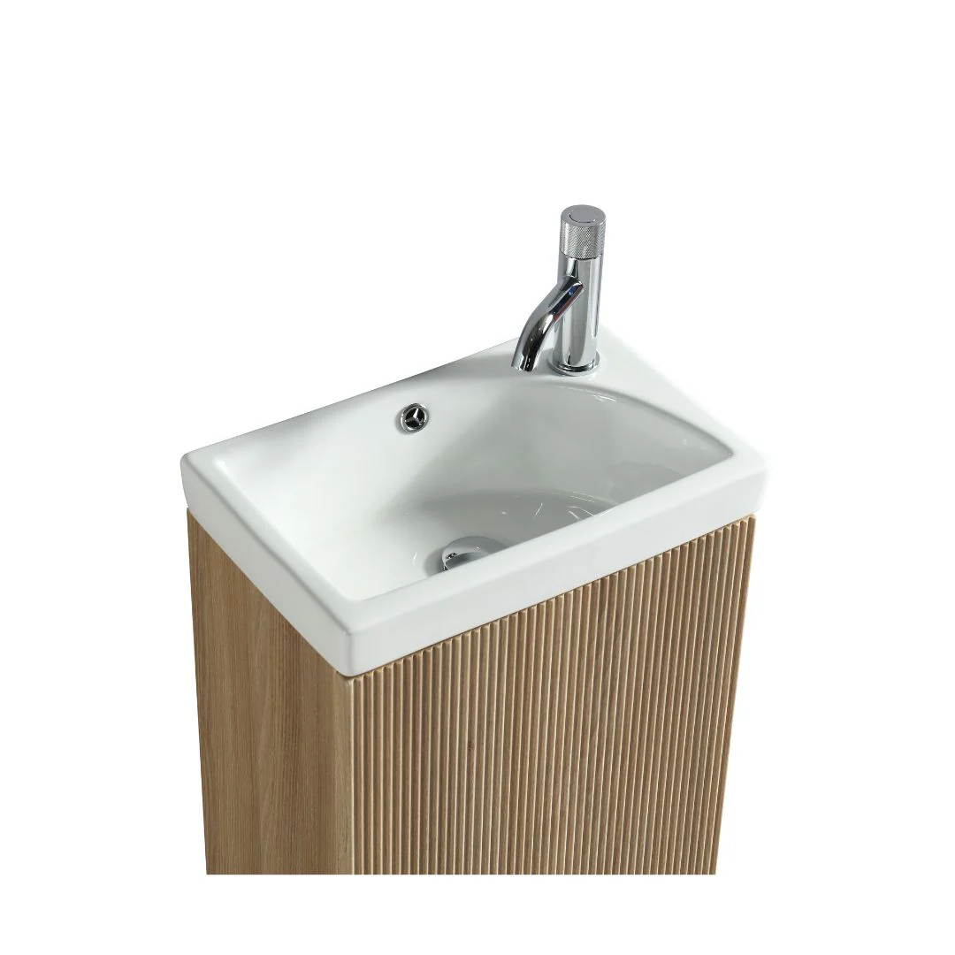 Flauto Mini Floor Standing Vanity Unit - Country Oak - Image 3