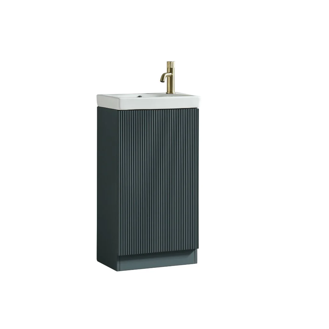 Flauto Mini Floor Standing Vanity Unit - Smoked Sage