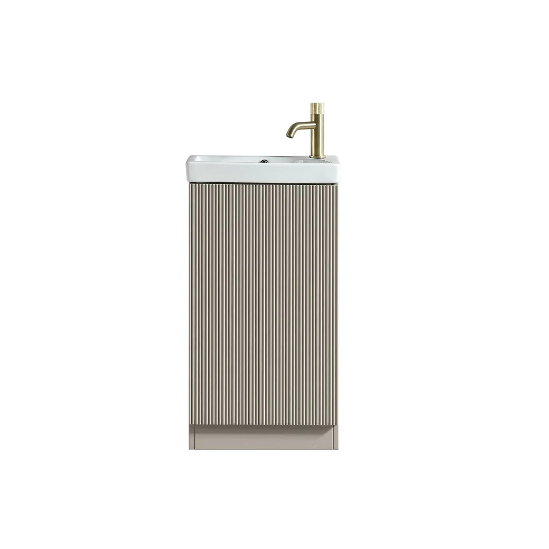 Flauto Mini Floor Standing Vanity Unit - Soft Coffee - Image 2