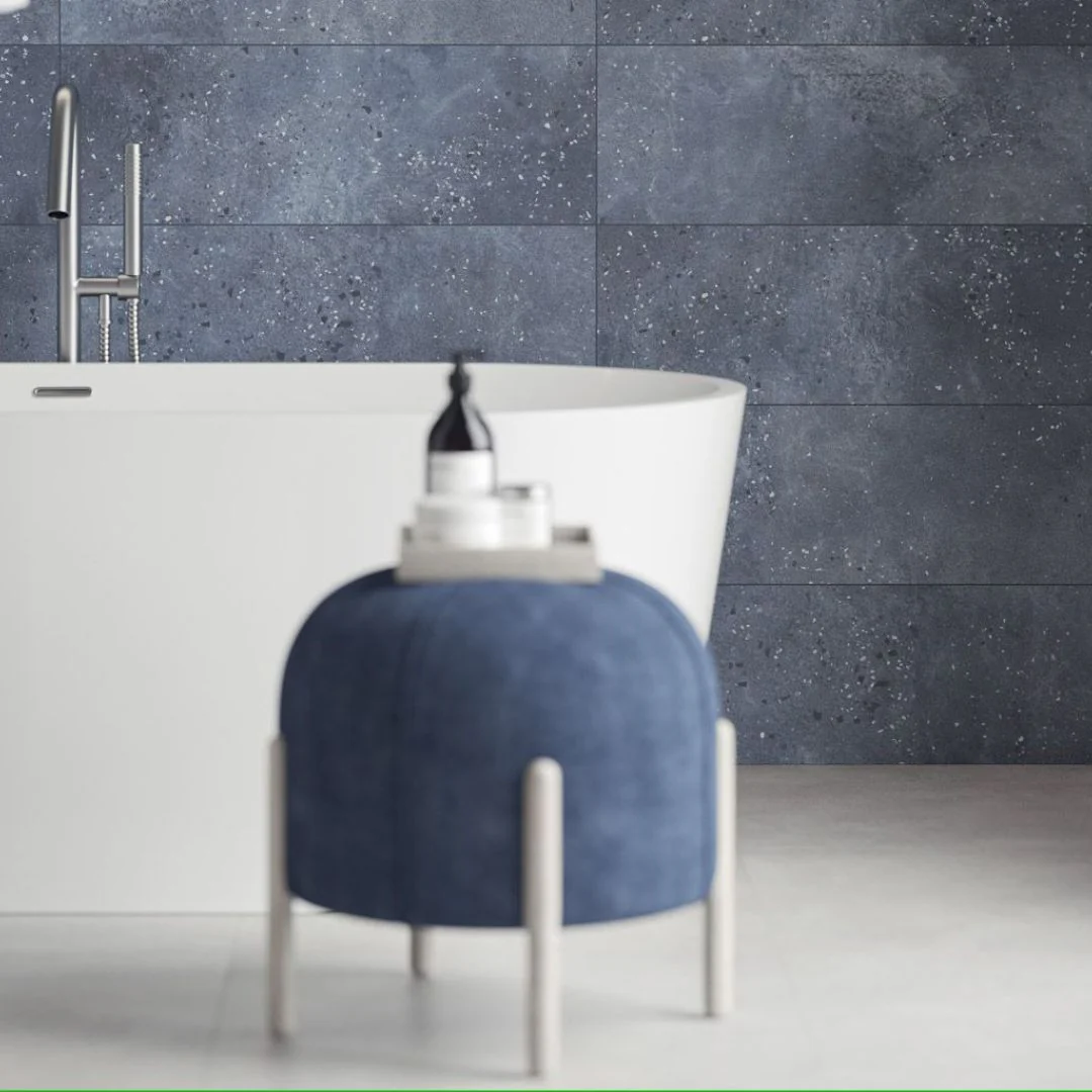 Smooth Freedom Blue Ceramic Wall Tiles – 25x75cm (Rectified)