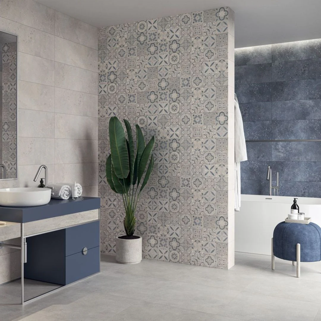Smooth Freedom Blue Ceramic Wall Tiles – 25x75cm (Rectified) - Image 2