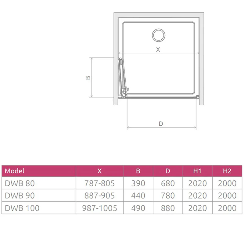 Fuenta New DWB Bi-Fold Chrome Shower Door - Image 7