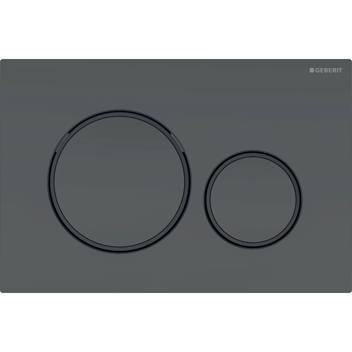 Geberit Sigma 20 Matt Black & Gloss Black Ringed Flush Plate