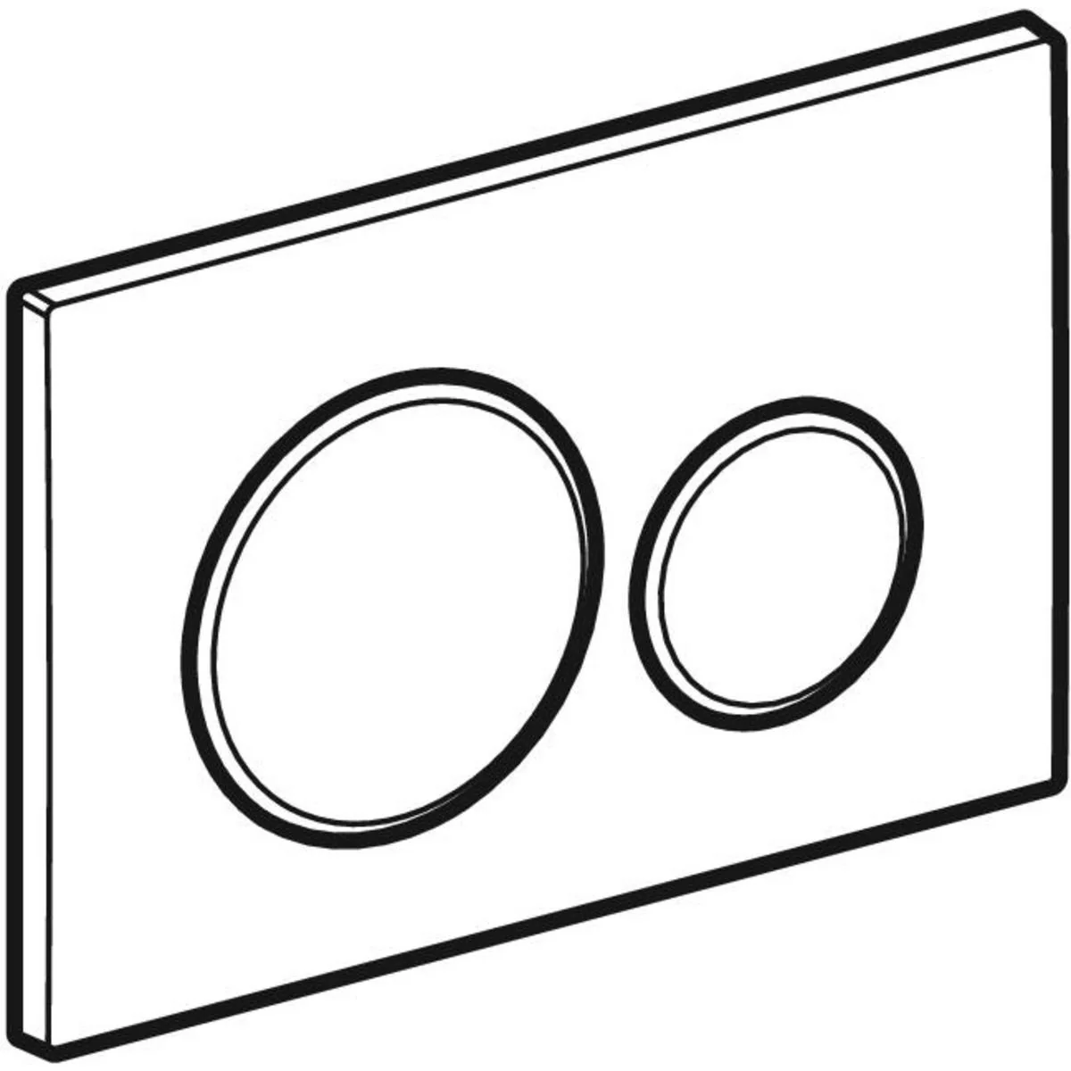 Geberit Sigma 20 Matt Black & Gloss Black Ringed Flush Plate - Image 2