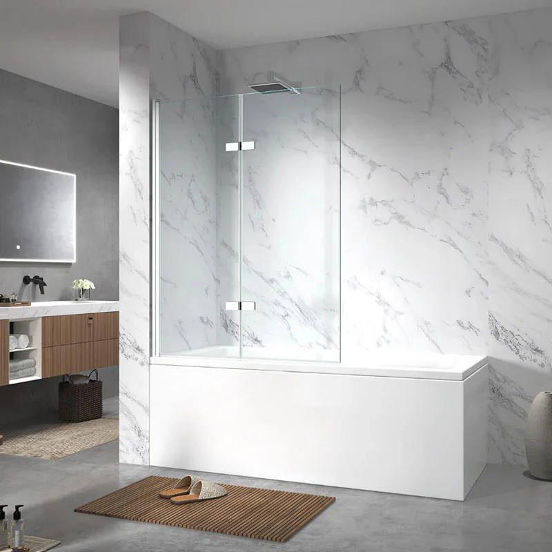 Gulietta Chrome 2-Wing Bath Screen