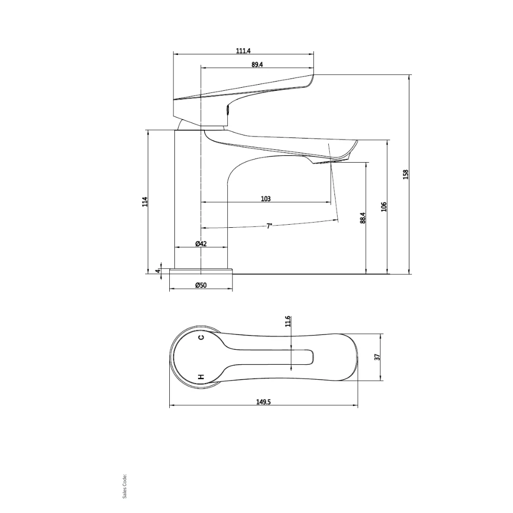 Gulietta Nefyn Brushed Brass Basin Mixer Tap & Waste - Image 2