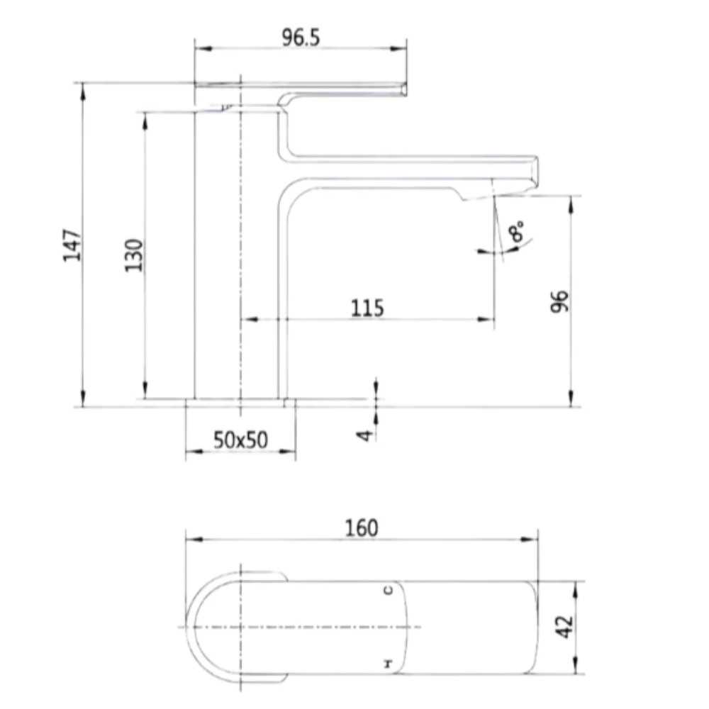 Gulietta Wrexham Chrome Basin Mixer Tap & Waste - Image 2
