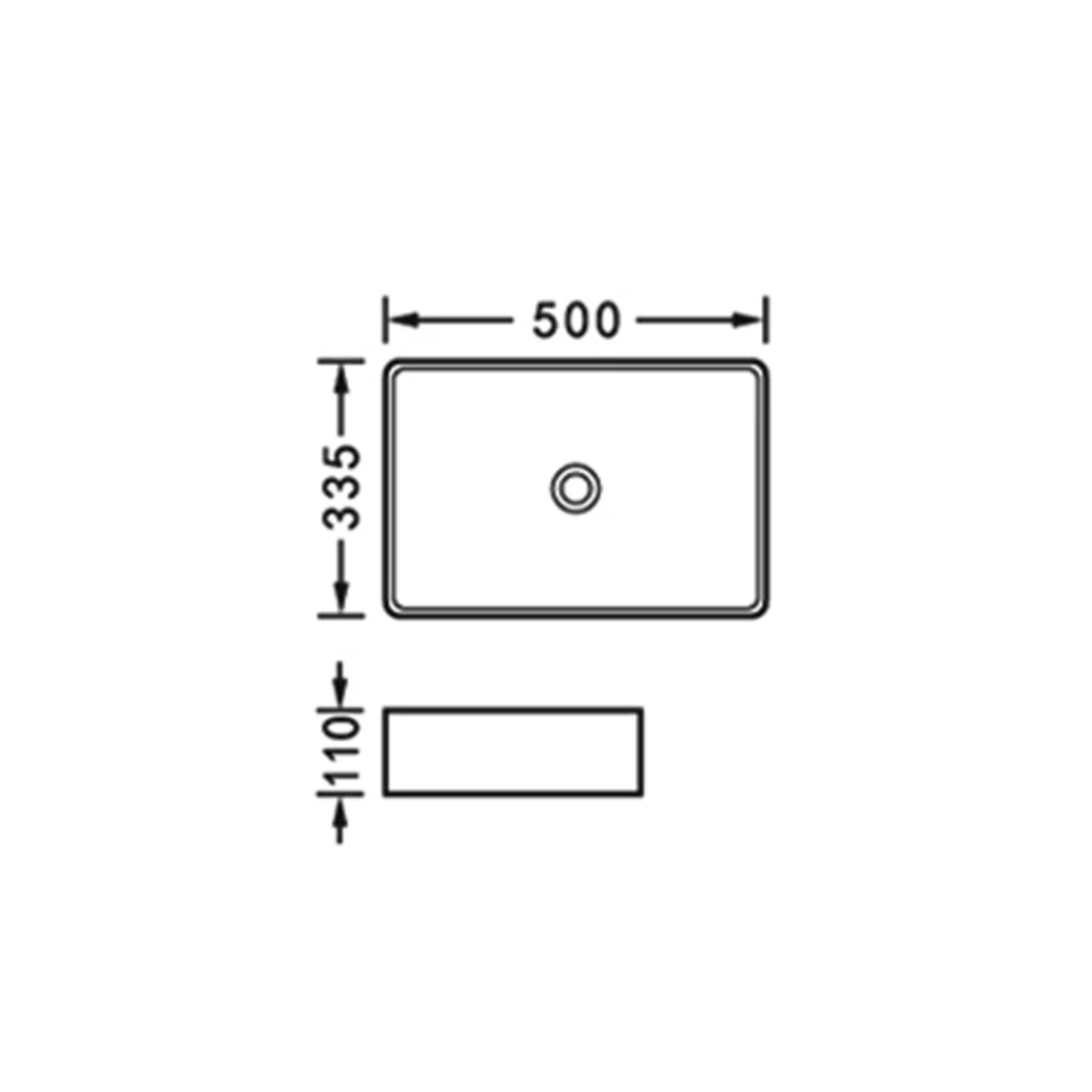 Ruby Rectangle Countertop Basin - White - Image 3