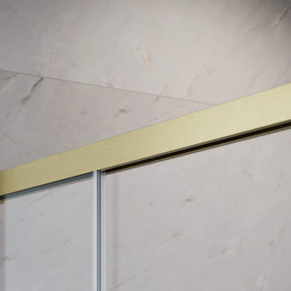 Radaway Idea 8 KDD Recess Shower Enclosure – Brushed Gold, 6mm Safety Glass - Image 2