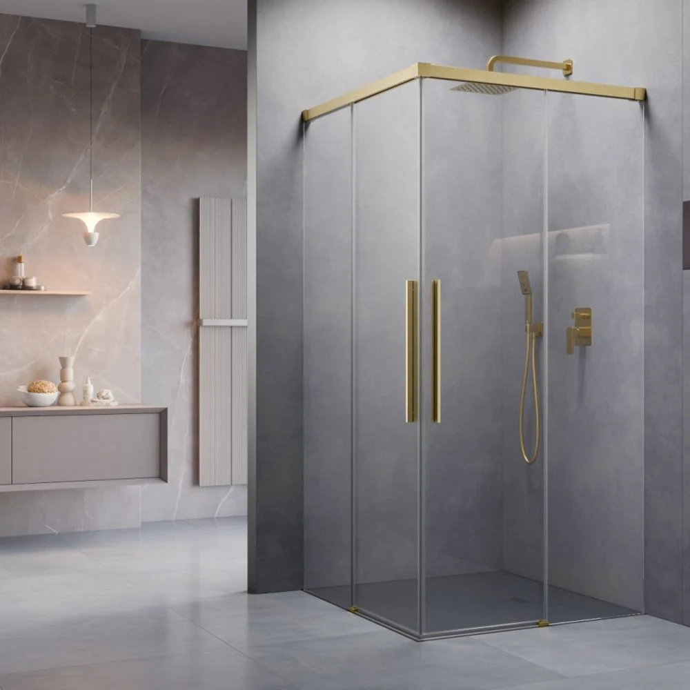 IDEA 8 QL KDD Shower Enclosure - Brushed Gold