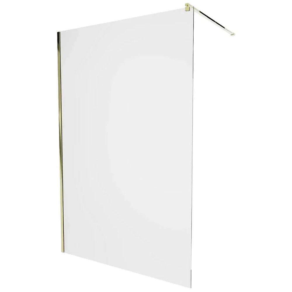 Wet Room Screen Clear Glass with Gold Profiles - Image 4