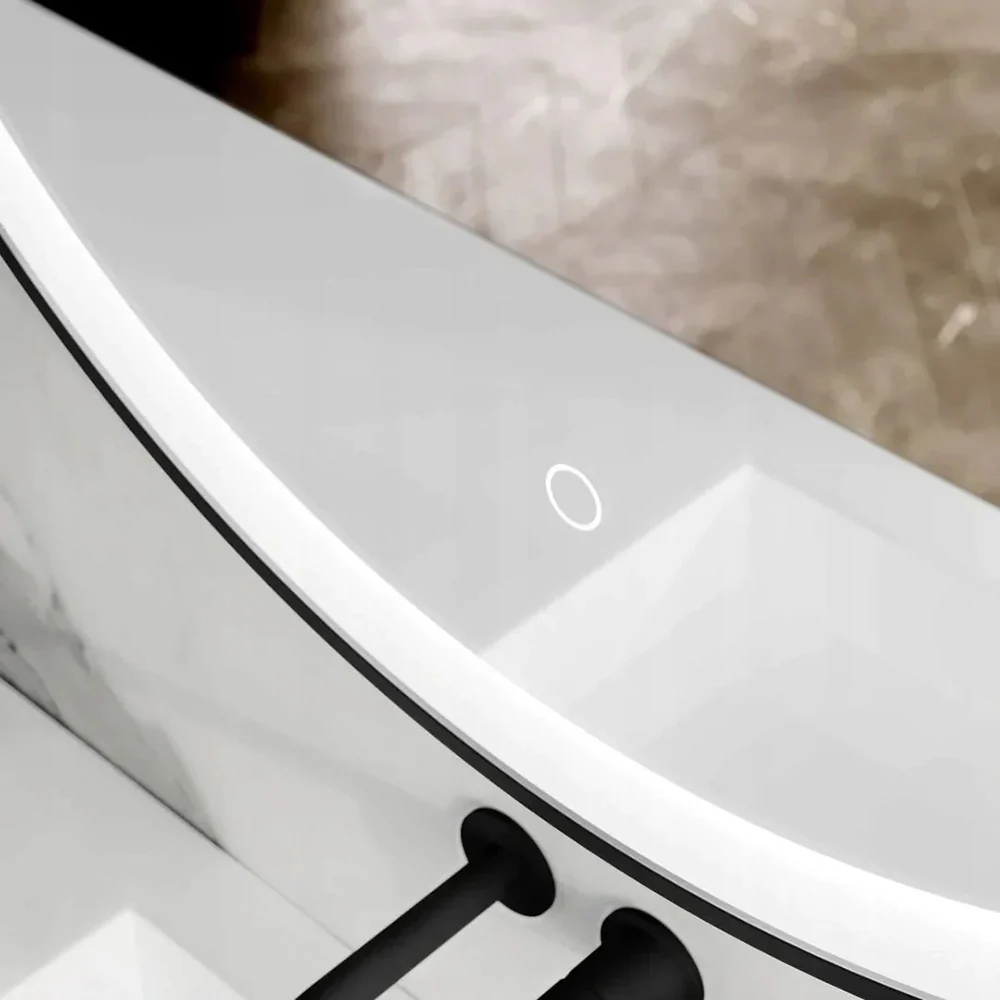 LED2 Round Black Frame Mirror - Image 3