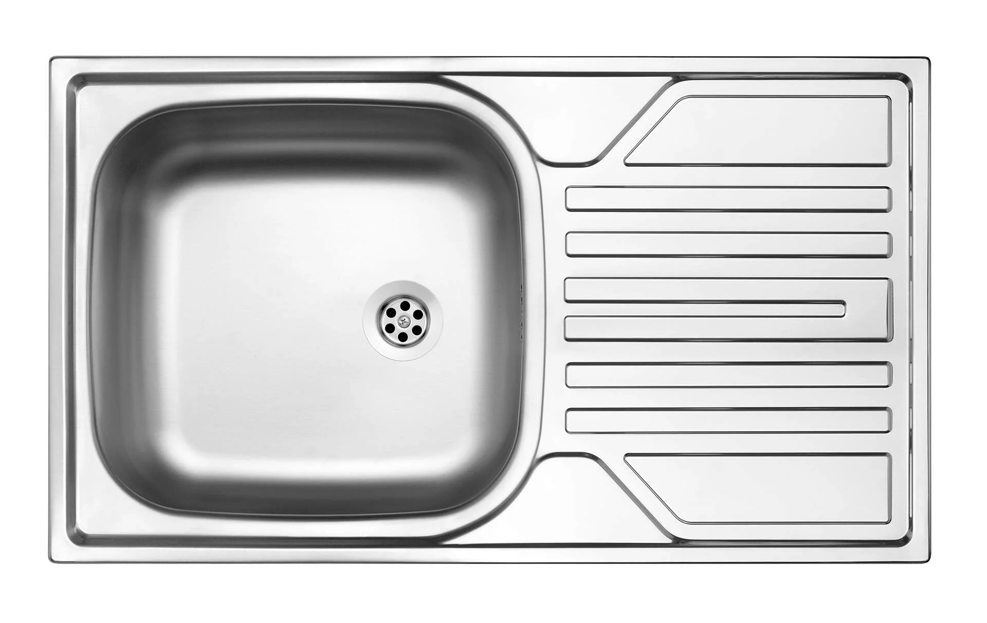 Legato Steel sink 1-bowl with drainer - 2" drain