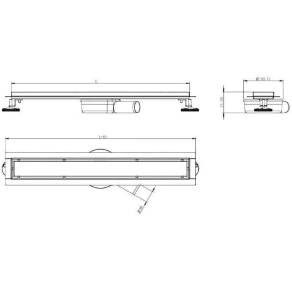 Brushed Chrome Linear Shower Drain - Image 8