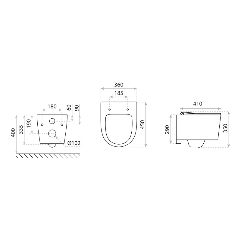 Paragon Short Projection Rimless Wall Hung Toilet - Image 5