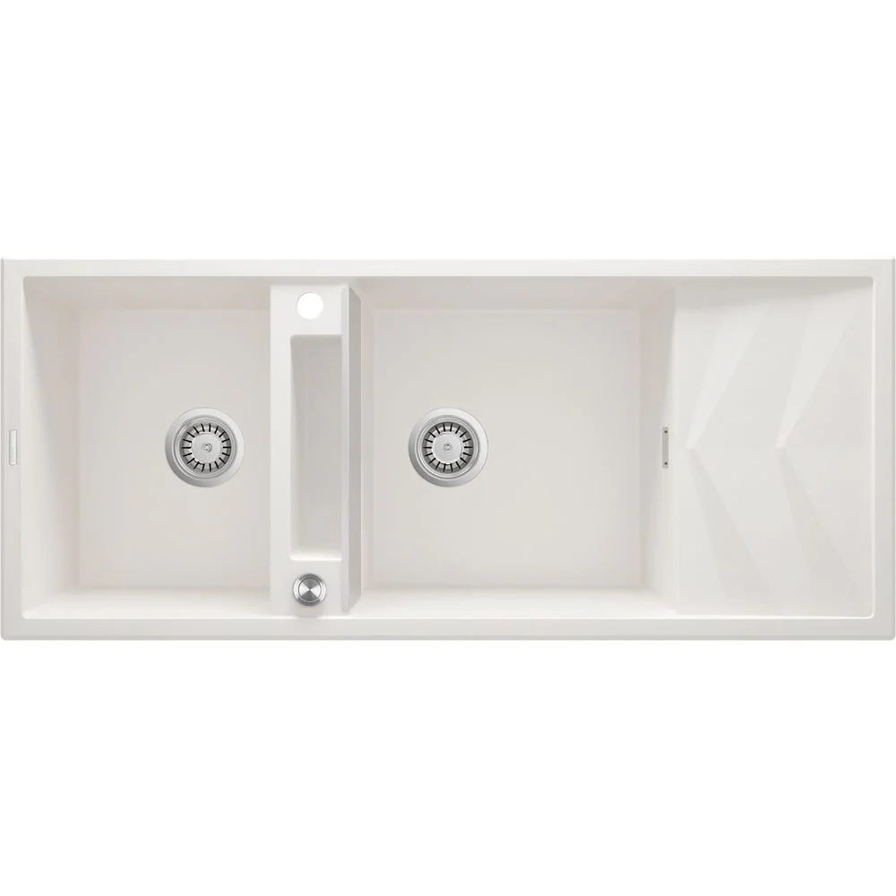 Magnetic granite sink, 2-bowl with drainer - 1140x900mm