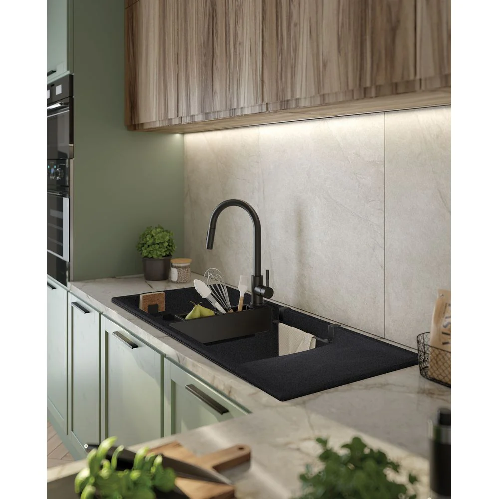 Magnetic granite sink, 2-bowl with drainer - 1140x900mm - Image 5