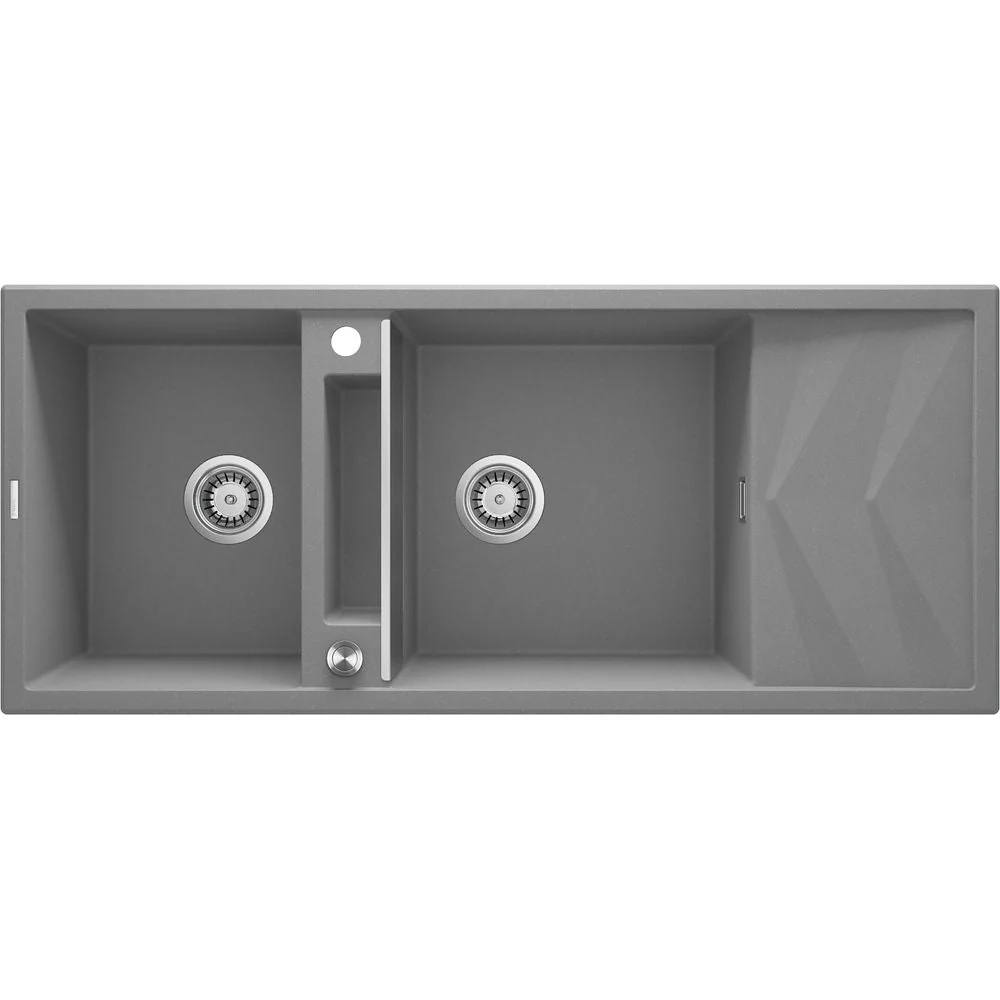 Magnetic granite sink, 2-bowl with drainer - 1140x900mm - Image 7