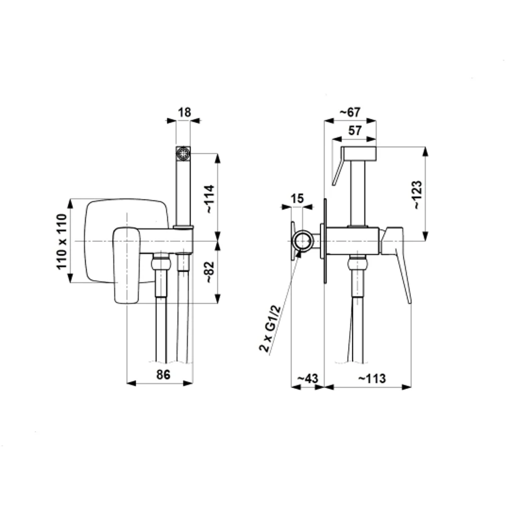 Malaga Concealed Bidet Mixer - Image 7