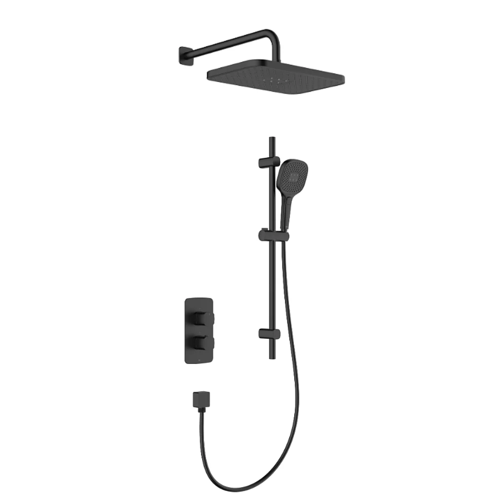 Malaga Concealed Thermostatic Rainshower Set with Sliding Rail - Image 2