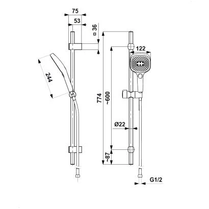 Malaga Sliding Shower Set - Image 12