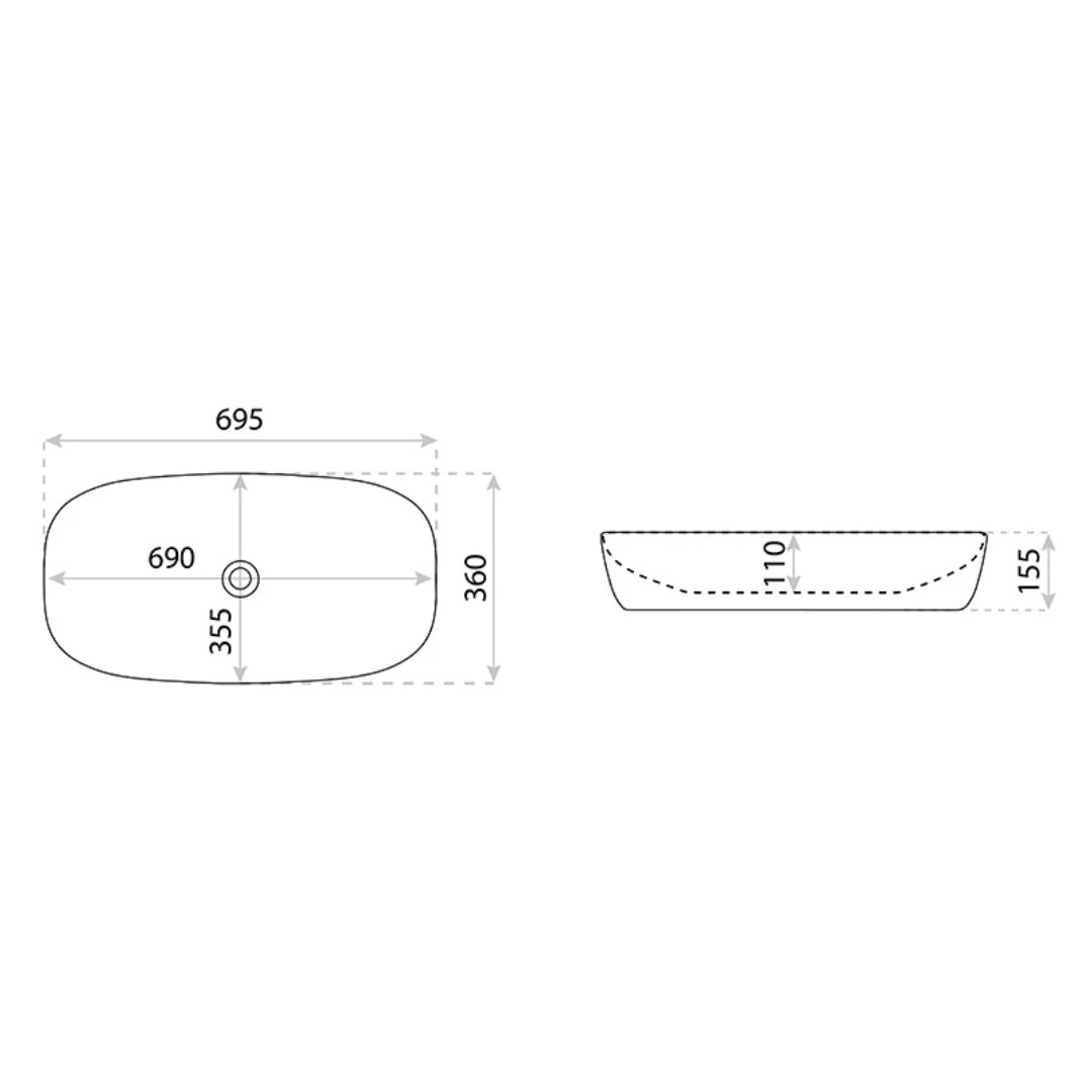 Kratos Countertop Washbasin - White - Image 3
