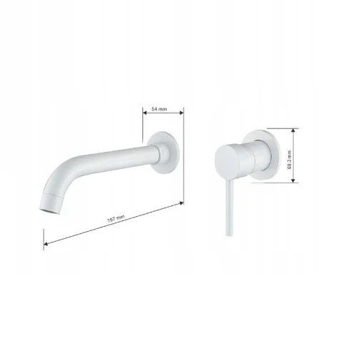 Alma White Wall Mounted Basin Tap - Image 2